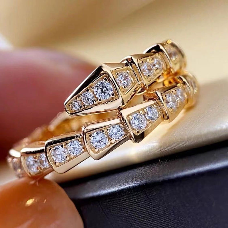 Style Imitation Sier Snake Bone Full Open Rings
