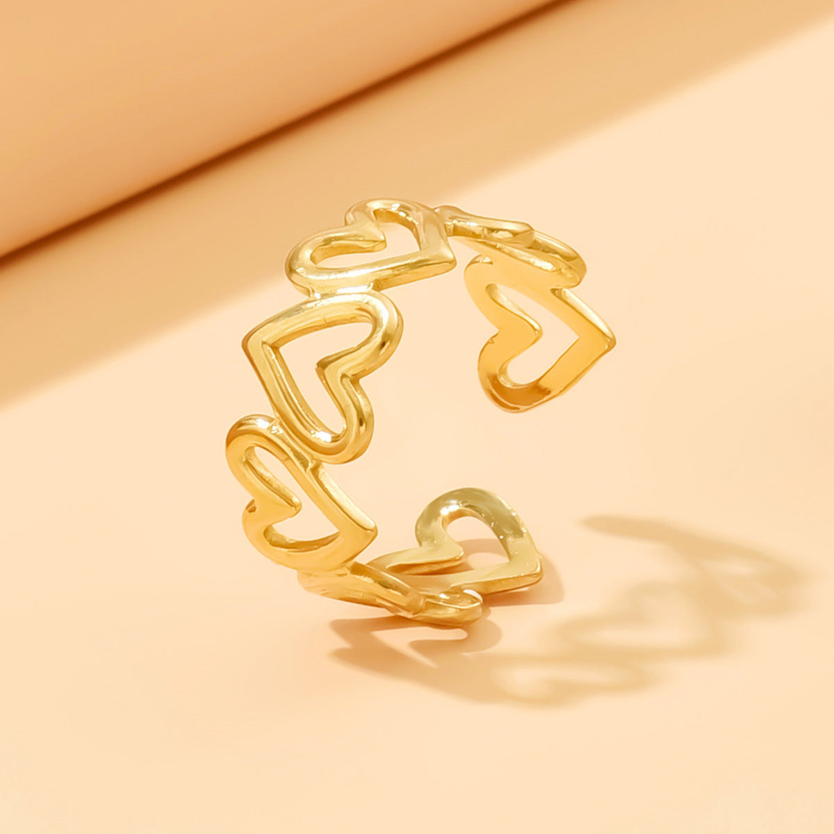 Steel Adjustable Fashion Heart-shaped Oil Pressure Rings