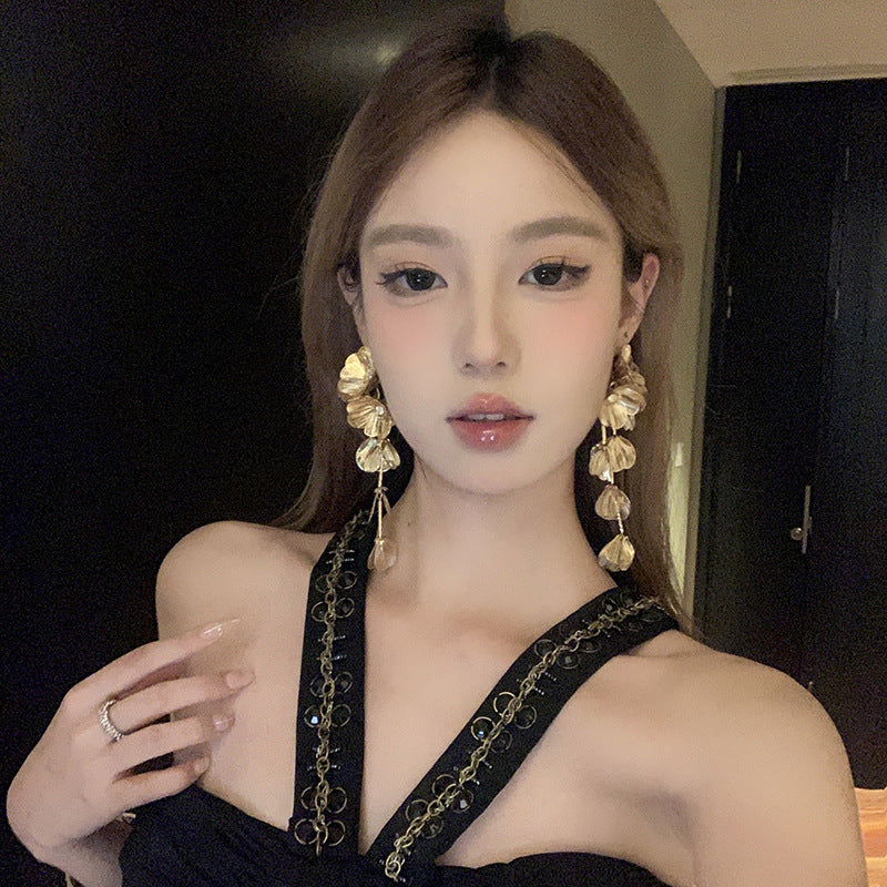 Flower Tassel High Profile Retro High-grade Temperament Earrings