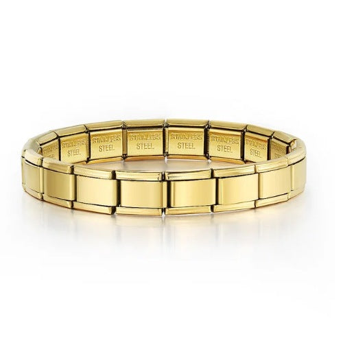 Vacuum Real Gold Plating Italian Module Square Bracelets