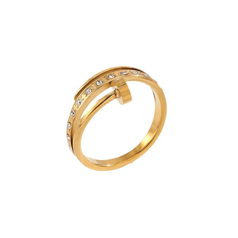 Titanium Steel Female Geometric Design Popular Rings