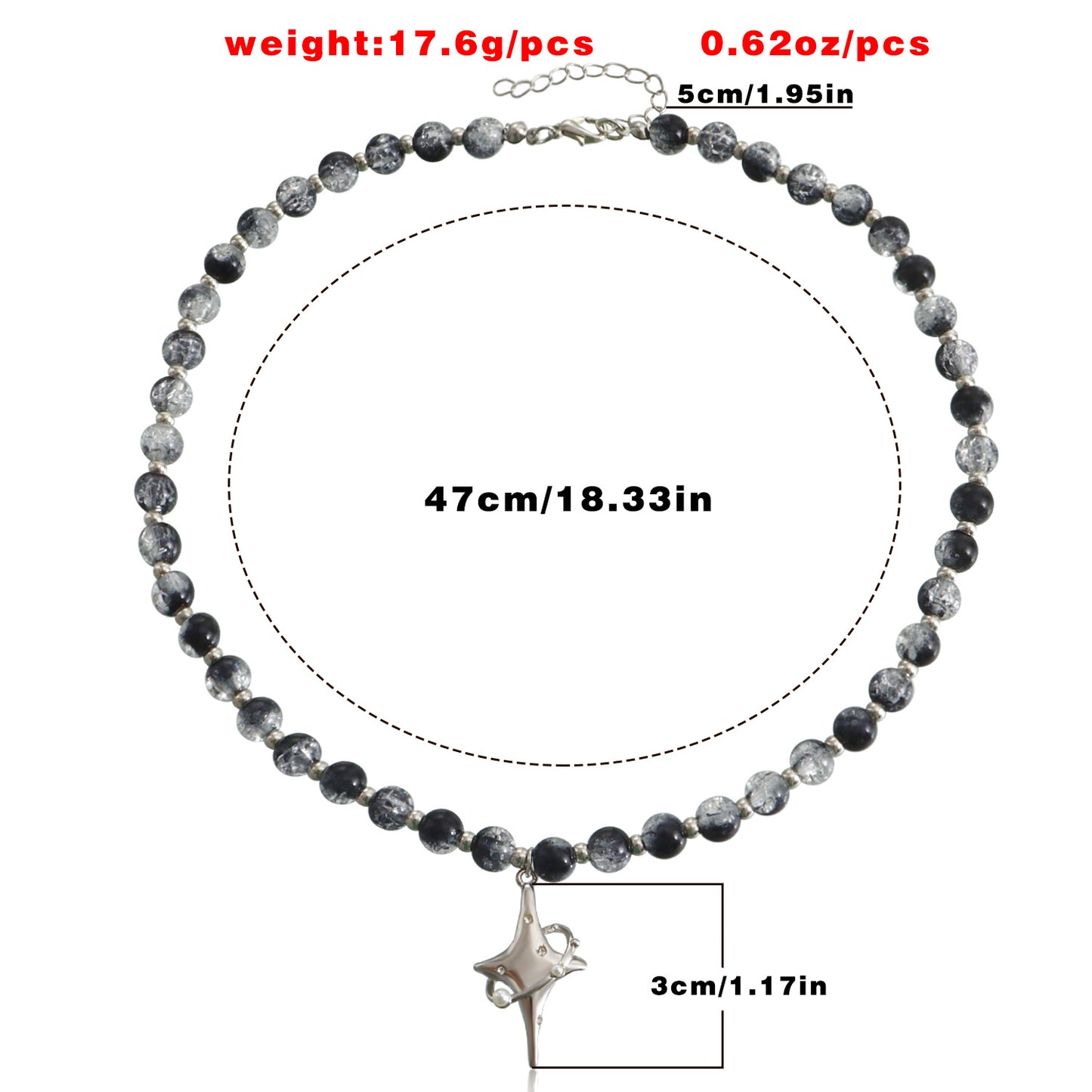 Ornament Vintage Weave Black White Beaded Necklaces