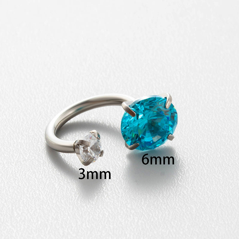 Screw Horseshoe Ear Bone Pin Flash Earrings