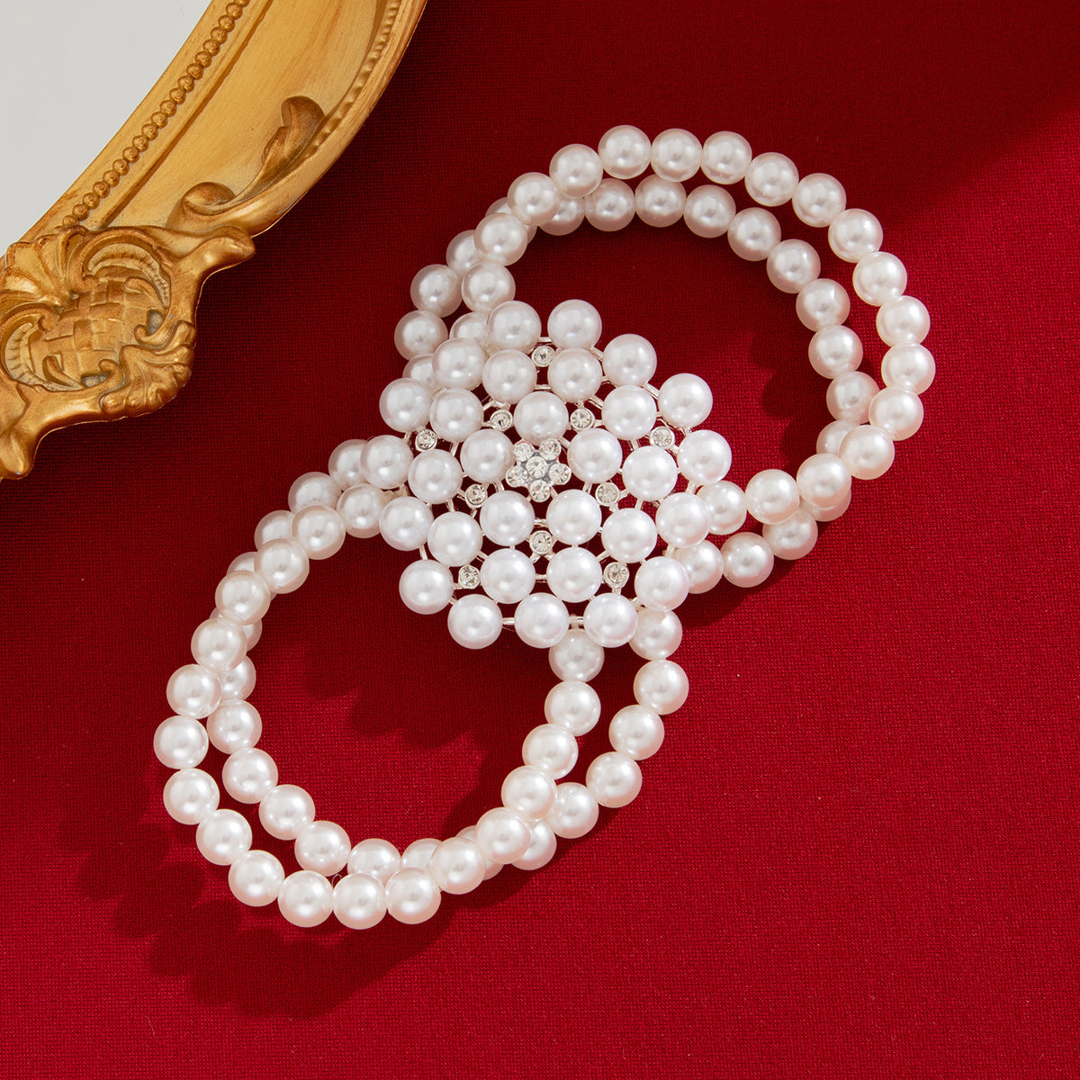 Ornament Retro Patchwork Imitation Pearl French Necklaces