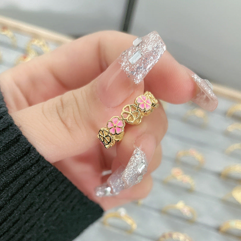 Flower Fashion Personalized Opening Adjustable Index Finger Rings