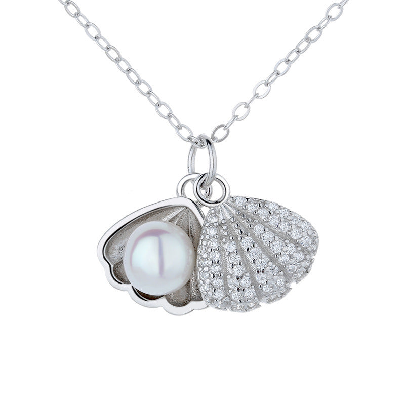Shell Pearl Female Platinum Singapore Simple Style Necklaces