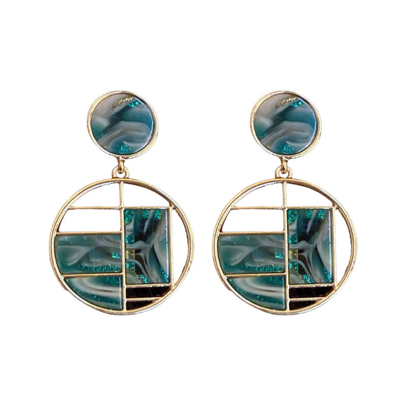 Women's Needle Simple Plaid Geometric Fashion High-grade Earrings