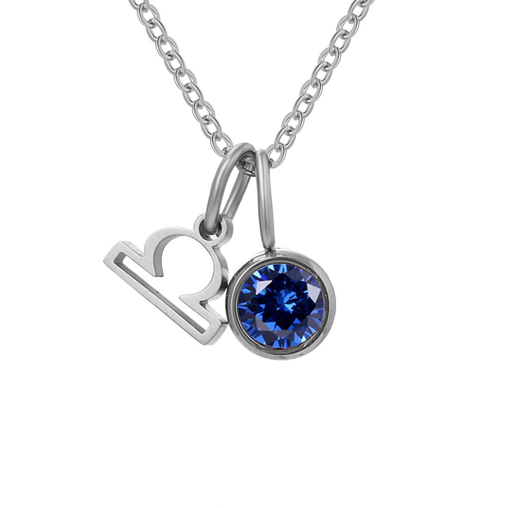 Women's Birthstone Twee Constellation Light Luxury Color Pendants