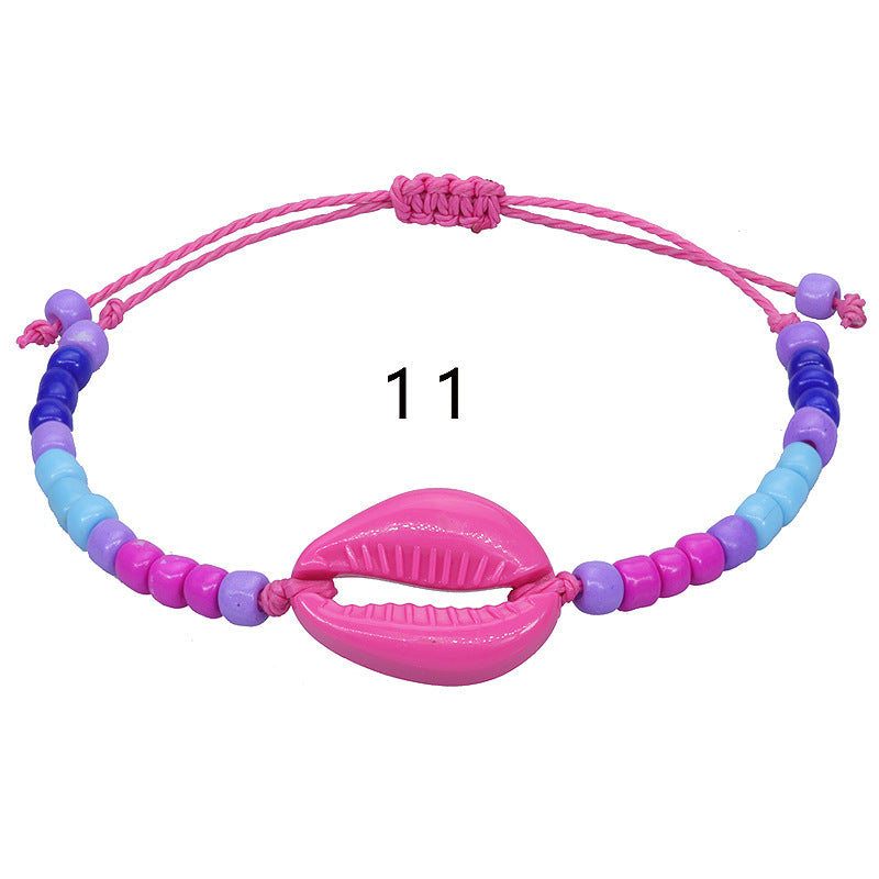 Acrylic Shell Color Bead Woven Bohemian Bracelets