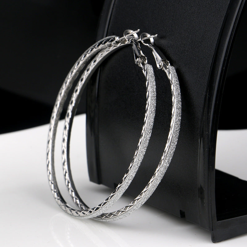Fashion Ornament Popular Stickers Frosted Water Earrings