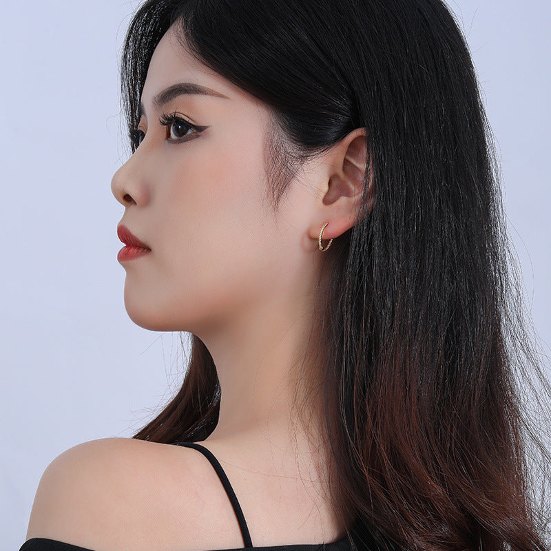 Women's Minimalist Style Simple Sterling Sier Design Earrings