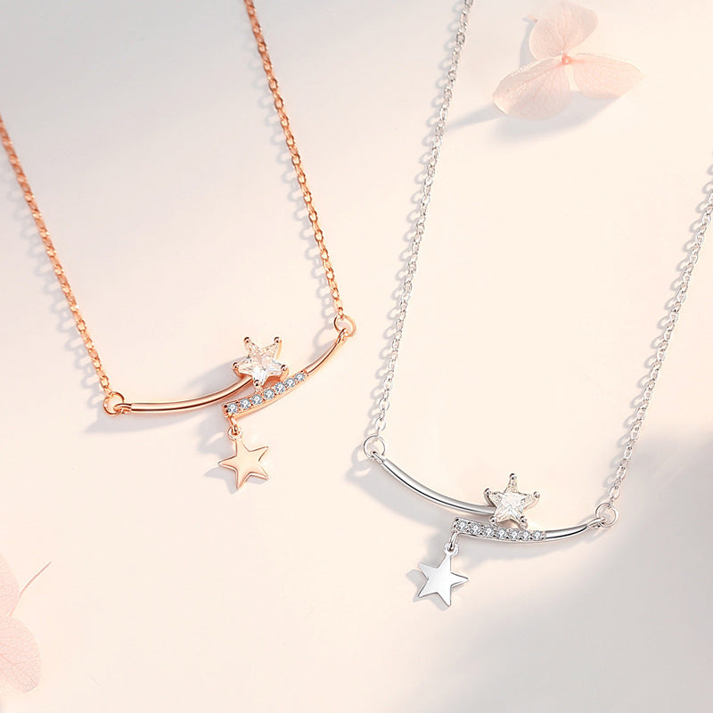 Women's Temperamental Minority Design Sense Smile Sterling Sier Necklaces