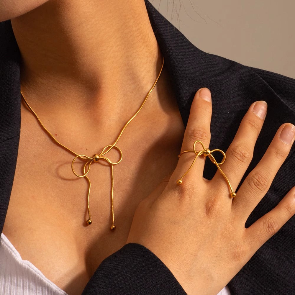 Gold Titanium Steel Clavicle Chain Advanced Necklaces