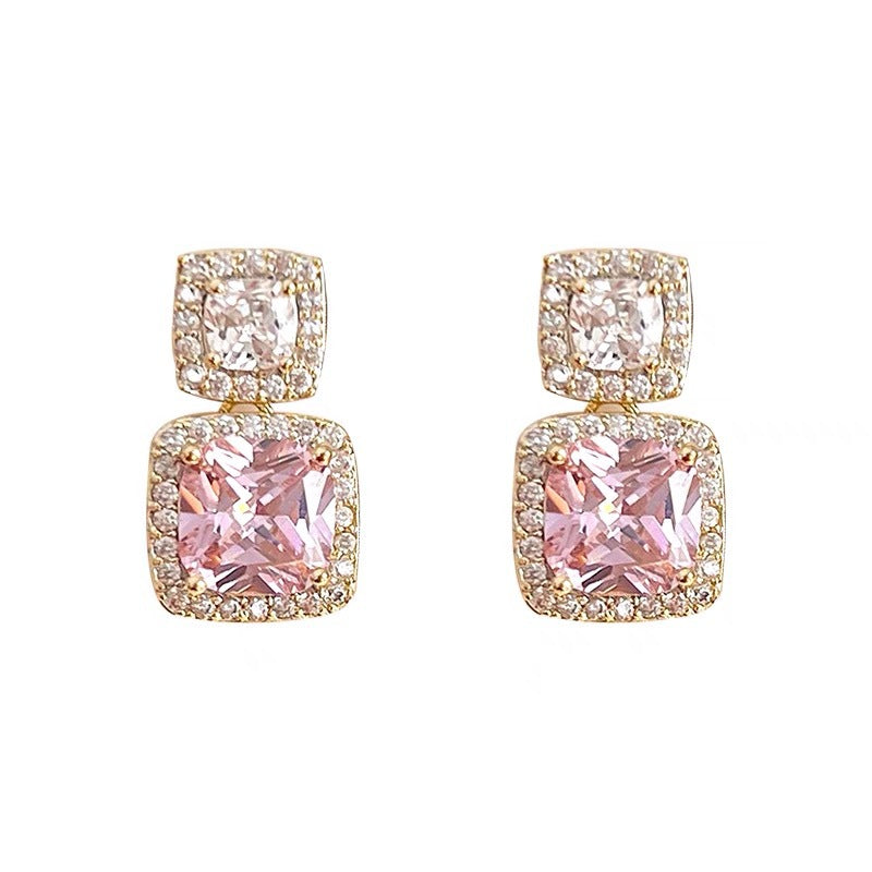 Fortune Super Flash Cube Sugar Niche Earrings