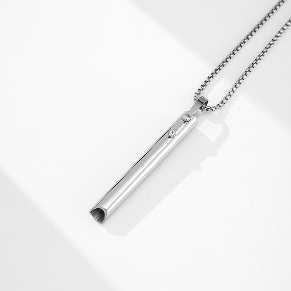 Whistle Adjustable Breath Relieve Anxiety Stainless Necklaces