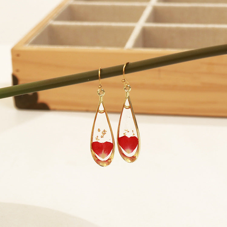 Fashion Modern Dried Flower Preserved Fresh Earrings