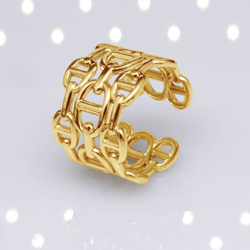Women's & Men's Chain Titanium Steel Hip Hop Ear Rings