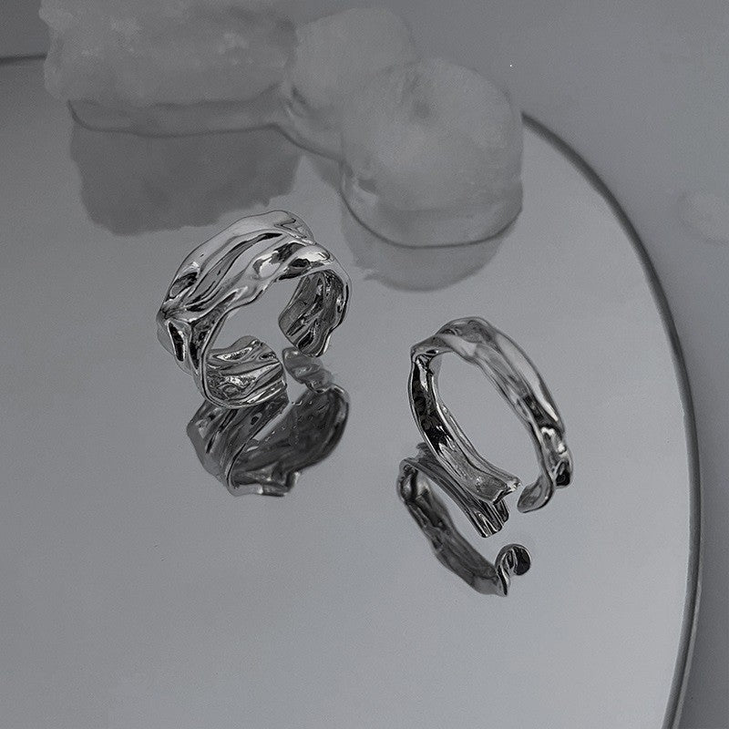 Women's Hollow Wave Geometric Open Trendy Design Rings