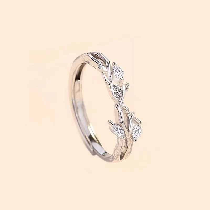 Women's & Men's Pair Fashion Creative Open Minority Simple Rings