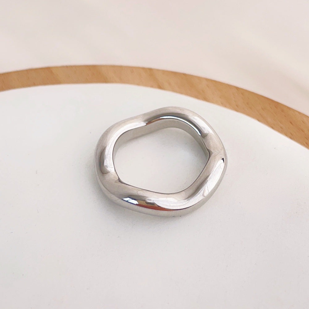 Wave Curved Retro Style Stylish Texture Rings