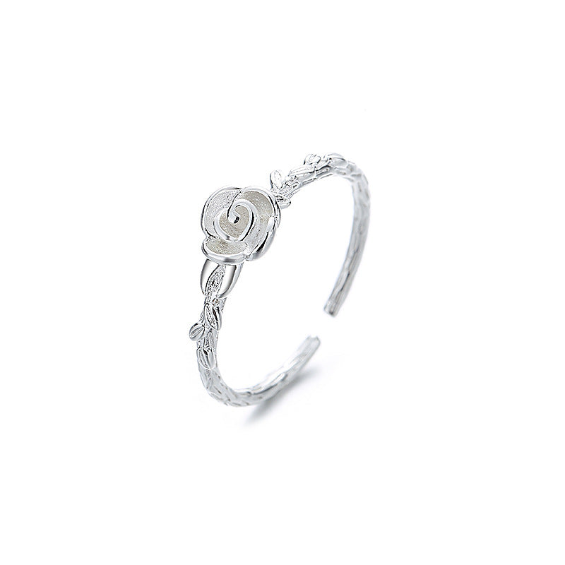 Ning Three-dimensional Rose Open Super Sweet Rings