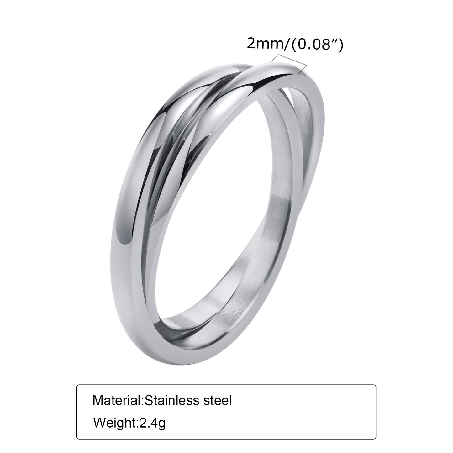 Jewelry Ornament Three-in-one Plain Surface Fashion Rings