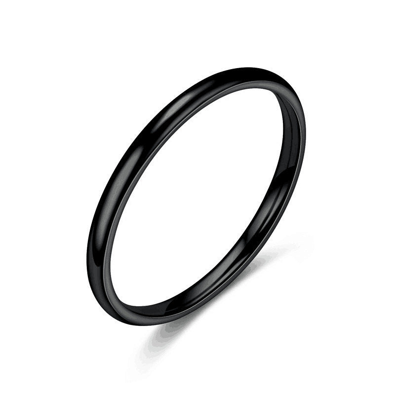 Steel Female Simple Korean Glossy Couple Rings