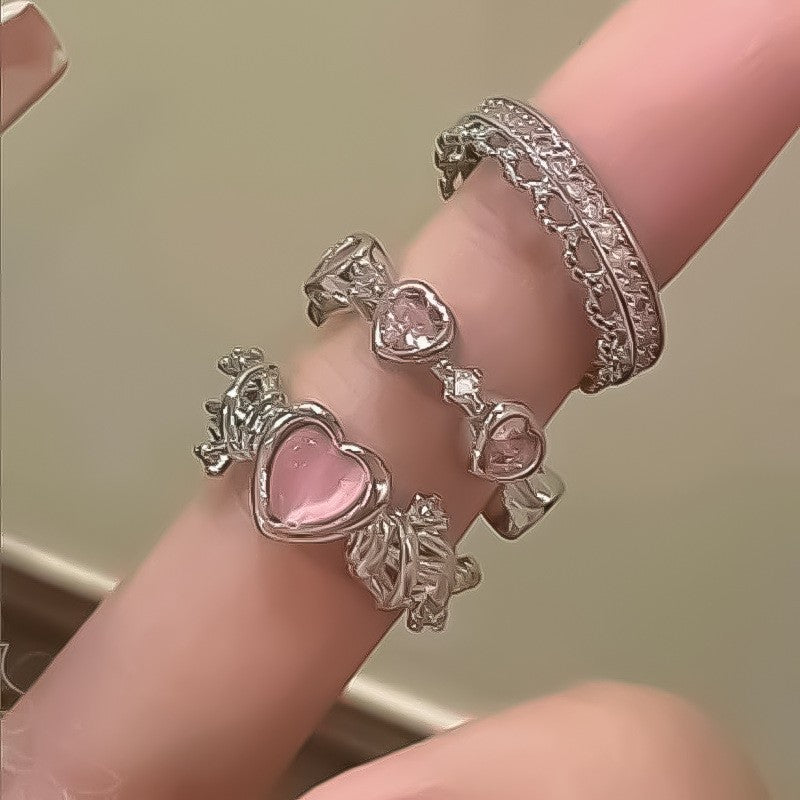 Love Heart-shaped Exquisite Light Luxury Butterfly Rings