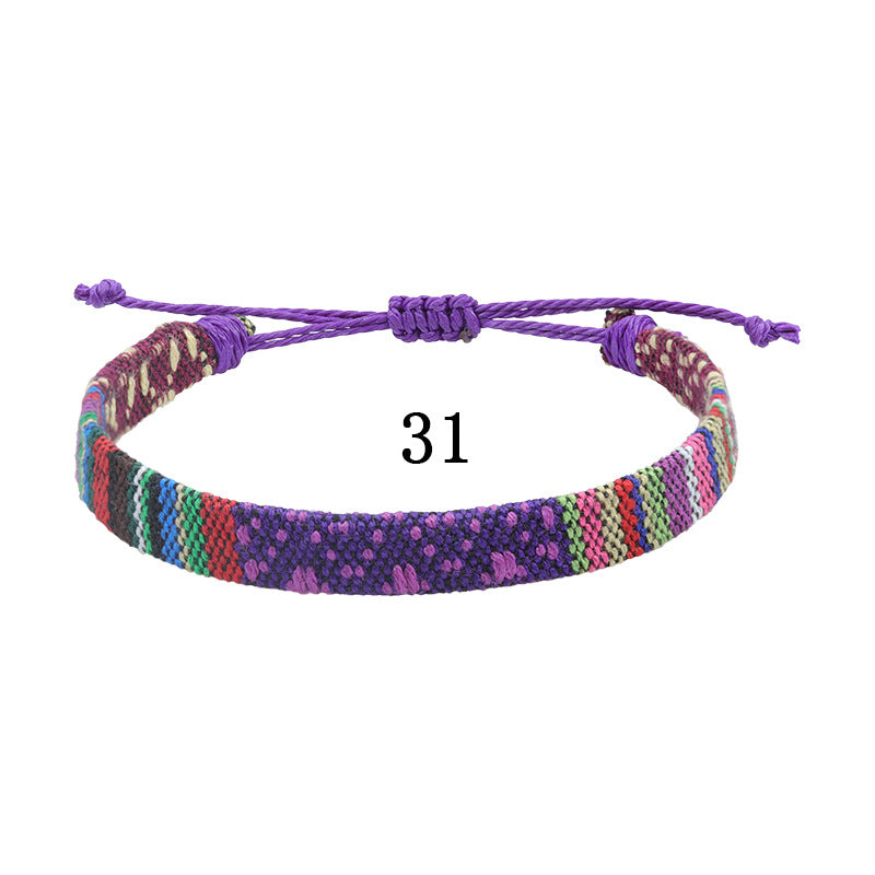 Style Cotton Linen Woven Fabric Carrying Bracelets