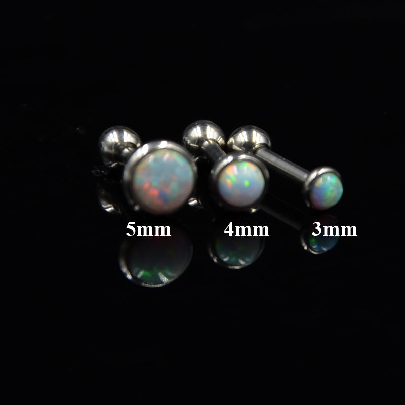 Steel Opal Puncture Fire Color Australian Earrings