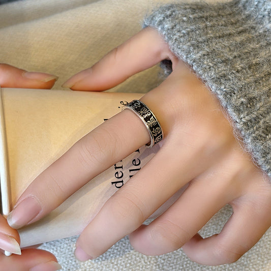 Women's Retro Distressed Suit Personality Trendy Chinese Rings