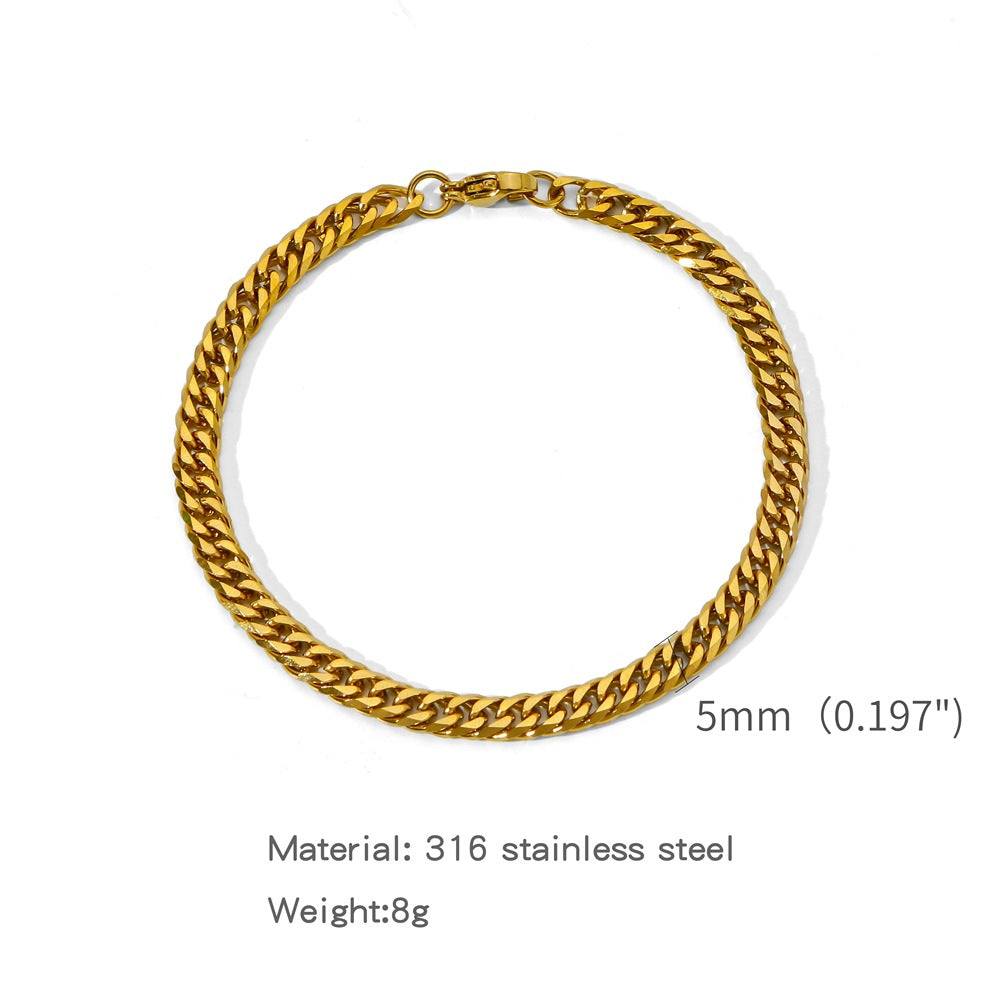 Fashion Exaggerated Electroplating Double Woven Grinding Bracelets