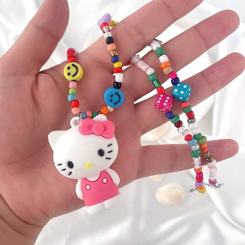 Hip Hop Dice Smiley Face Clavicle Chain Necklaces