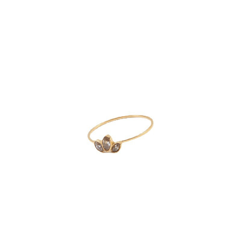 Thin Lines Single Circle Simple Titanium Steel Gold Plated Index Bracelet