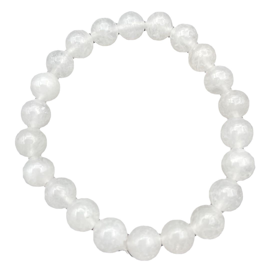 Women's & Men's Marble Flocculence Crystal Transparent Round Beads Simple Bracelets