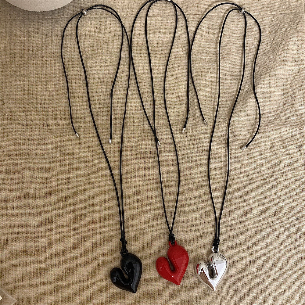 Women's Niche Sweet Cool Irregular Heart Pull Necklaces