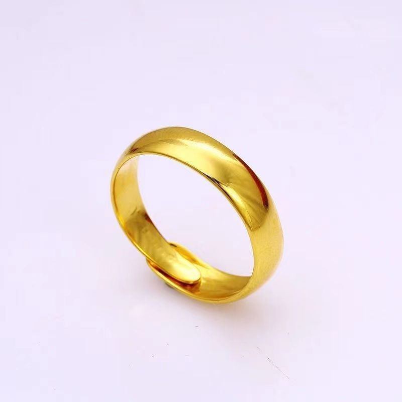 Women's & Men's Stall Sier-plated Smooth Opening Accessories Gold-plated Rings