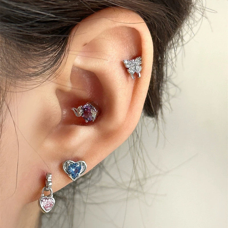 Style Personalized Zircon Love Butterfly Ear Bone Earrings