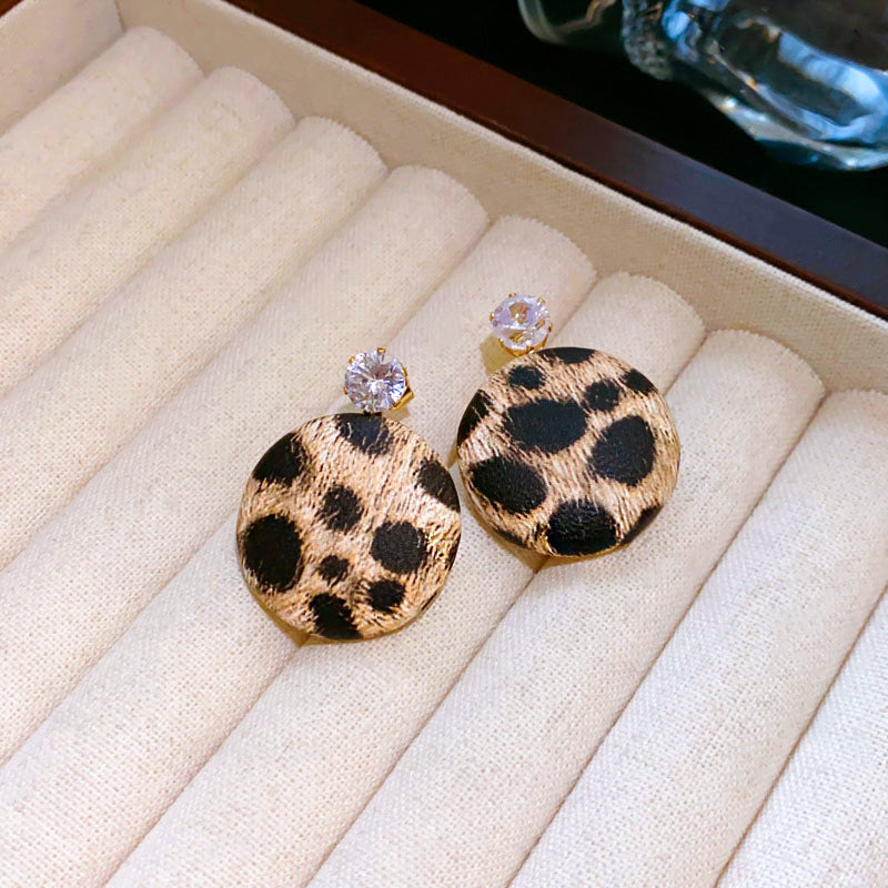 Leopard Print Artificial Leather Ear Fabulous Earrings