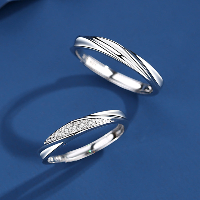Women's & Men's Love Couple Korean Opening Adjustable One Pair Valentine's Rings
