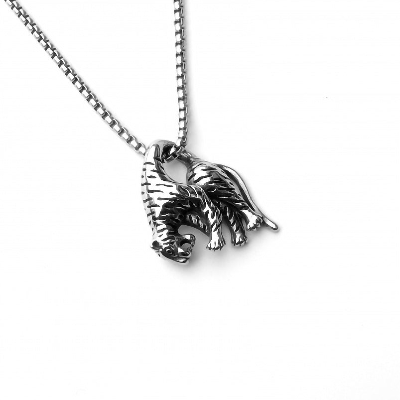 Men's Fashion Titanium Steel Double Snake Trendy Necklaces