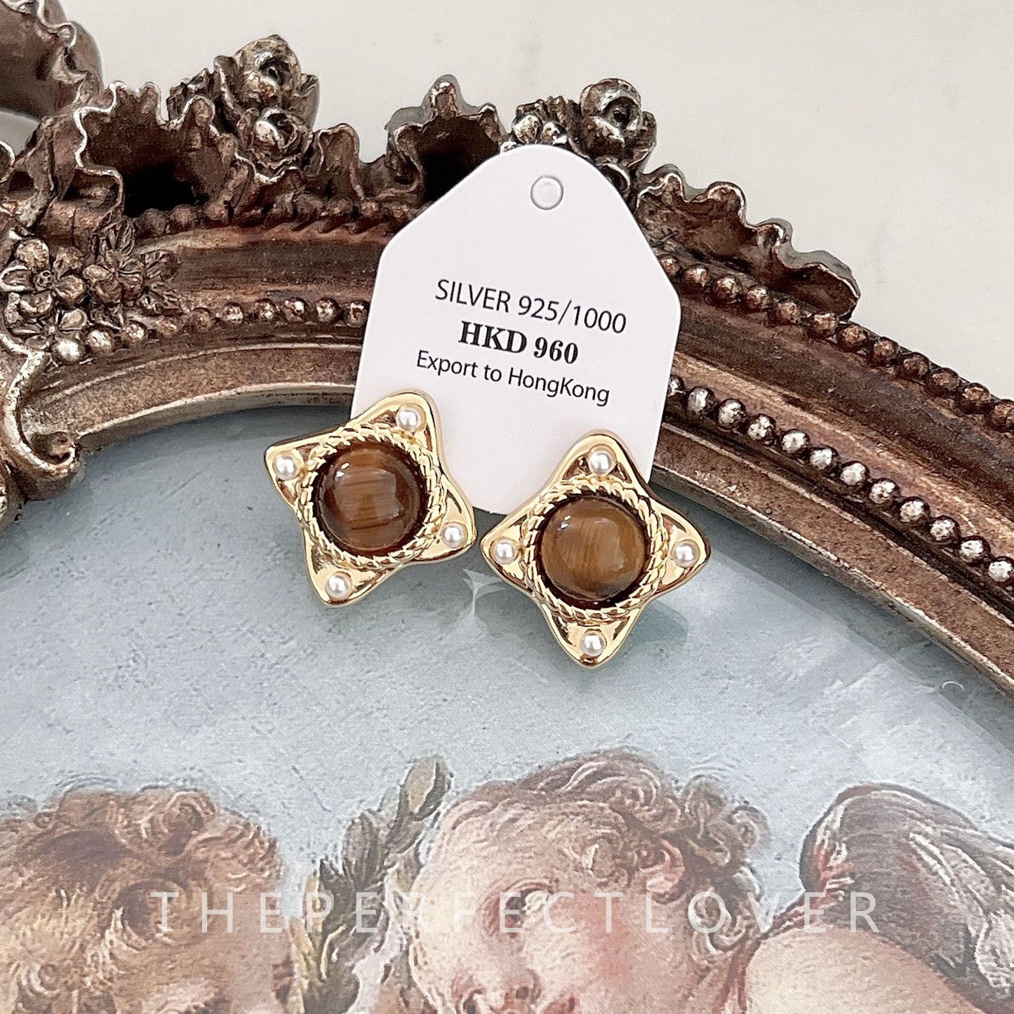 Tigereye Combination French Simplicity Design Light Earrings