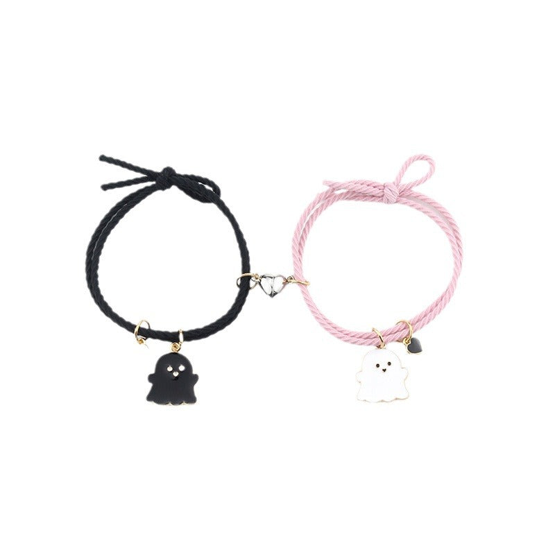 Love Heart Magnetic Couple Girlfriends Pair Of Suction Small Bracelets