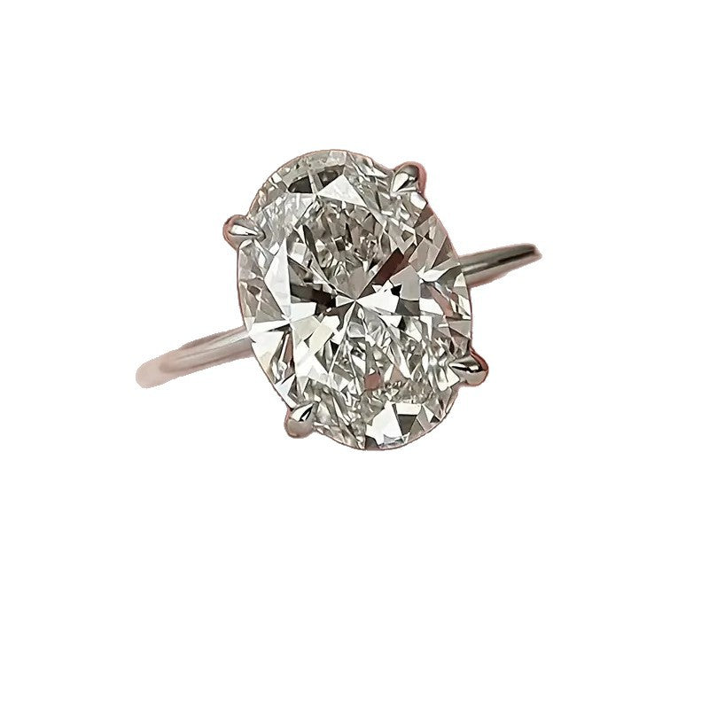 Pretty Large Zircon Oval Fashion Source Ring