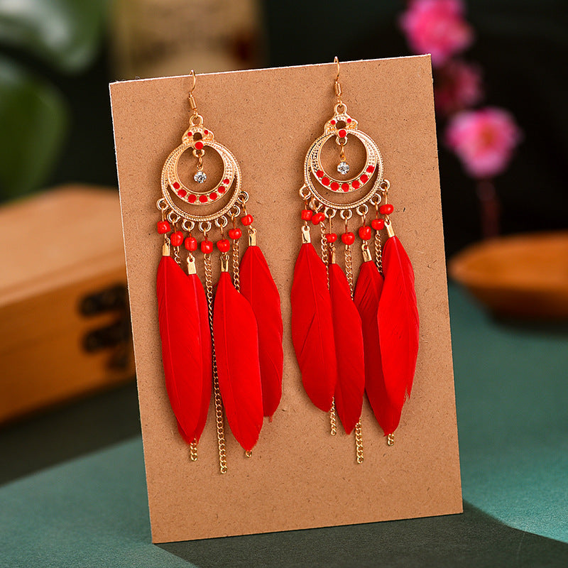 Feather Long Ethnic Style Jewelry Your Earrings