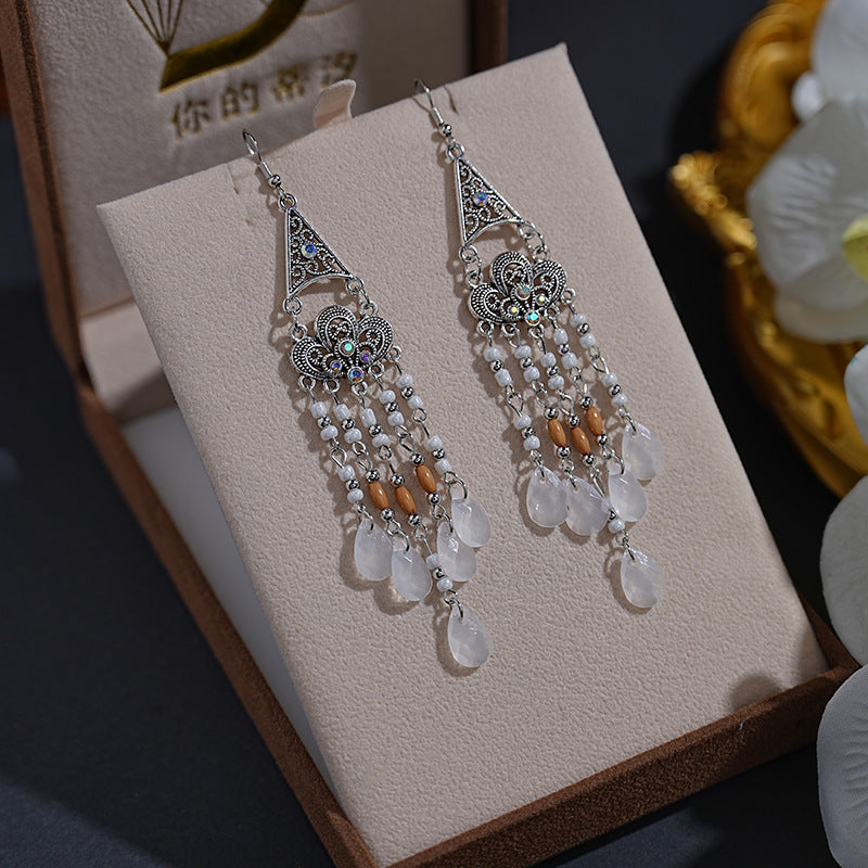 Long Female Daisy Pattern Water-drop Eardrops Earrings