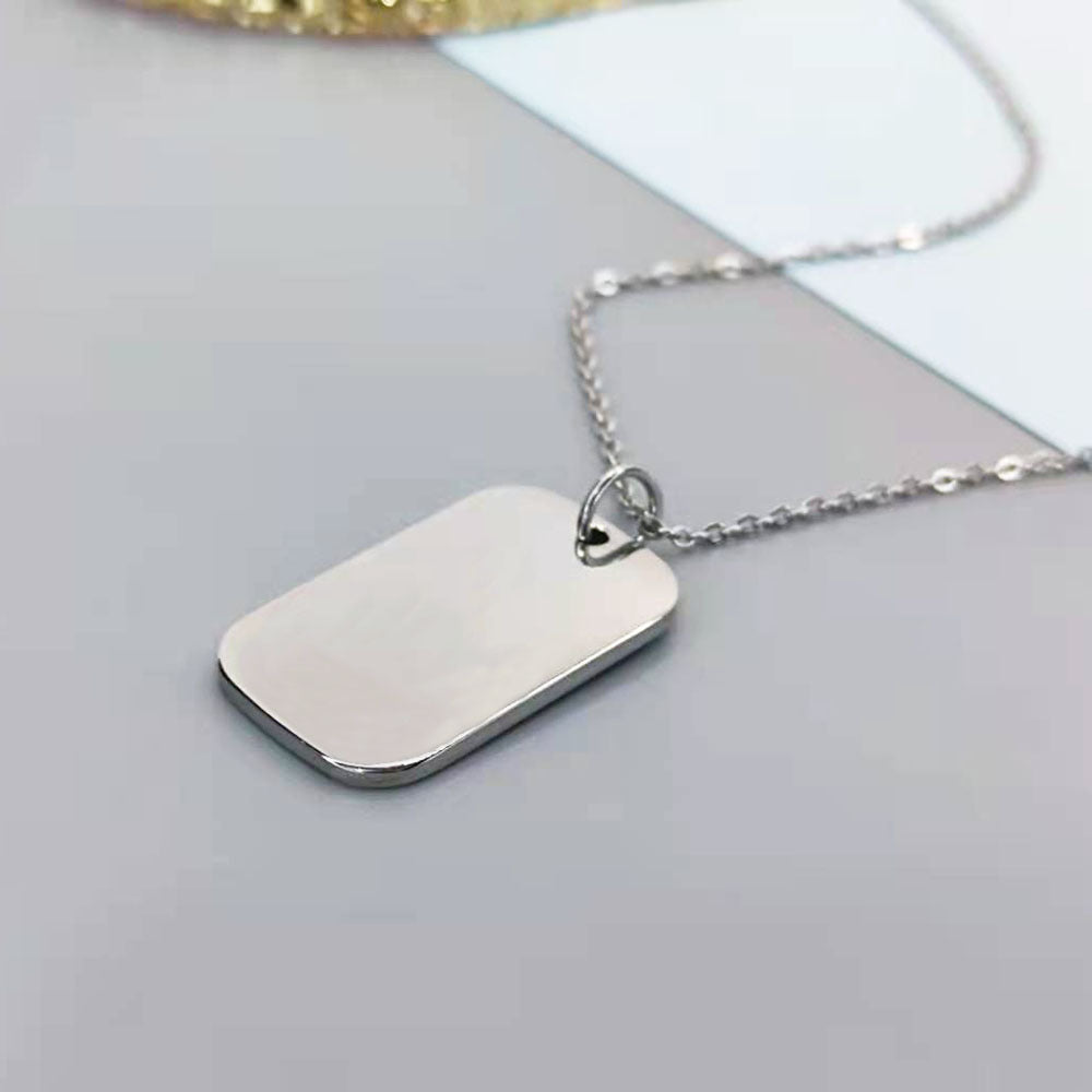 Tag Man's Stainless Steel Titanium Ornament Metal Necklaces