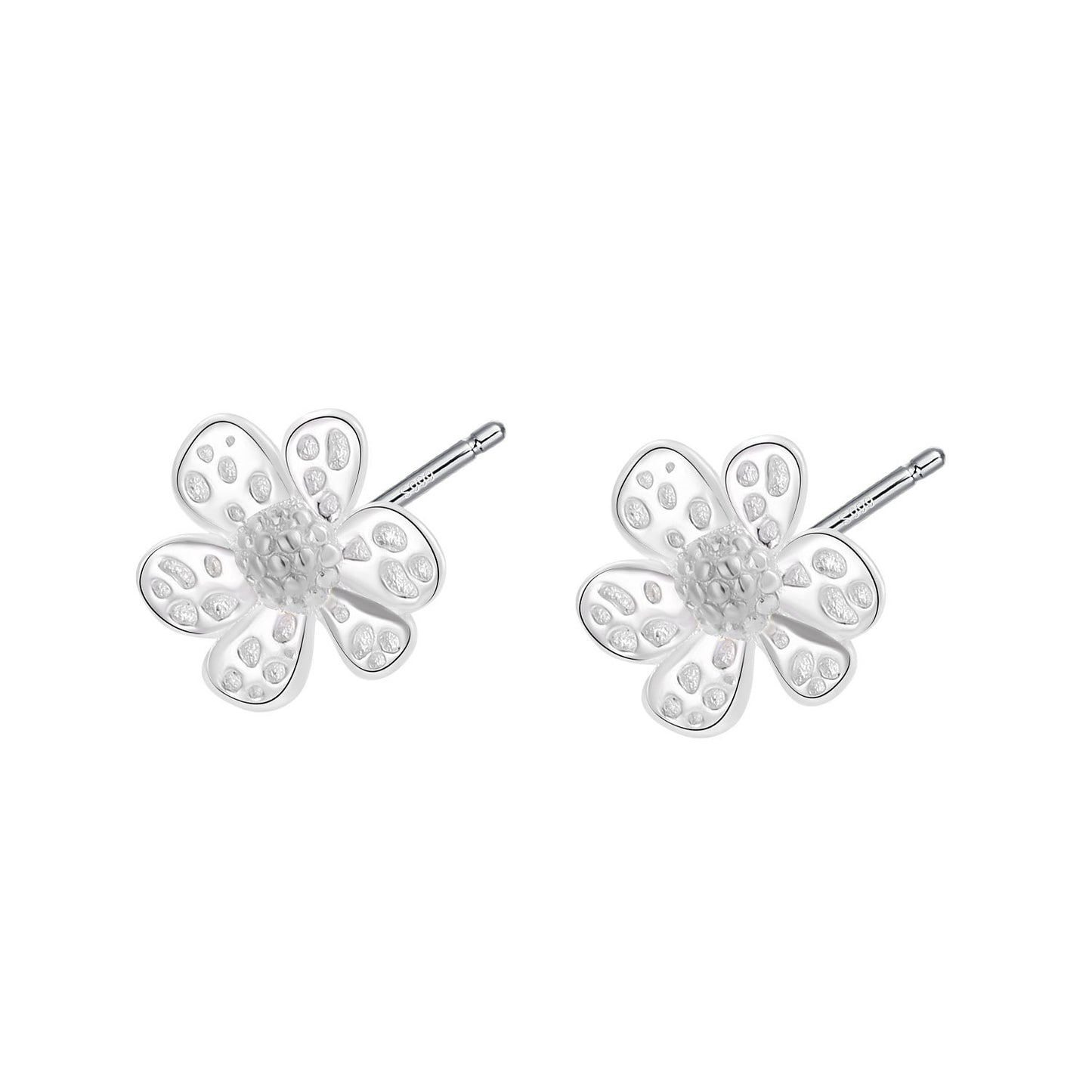 Sier Pure Flower Summer Simple Design Earrings