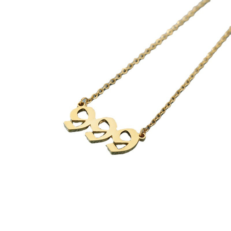 Women's & Men's English Digital Angel Commemorative Gift Stainless Necklaces