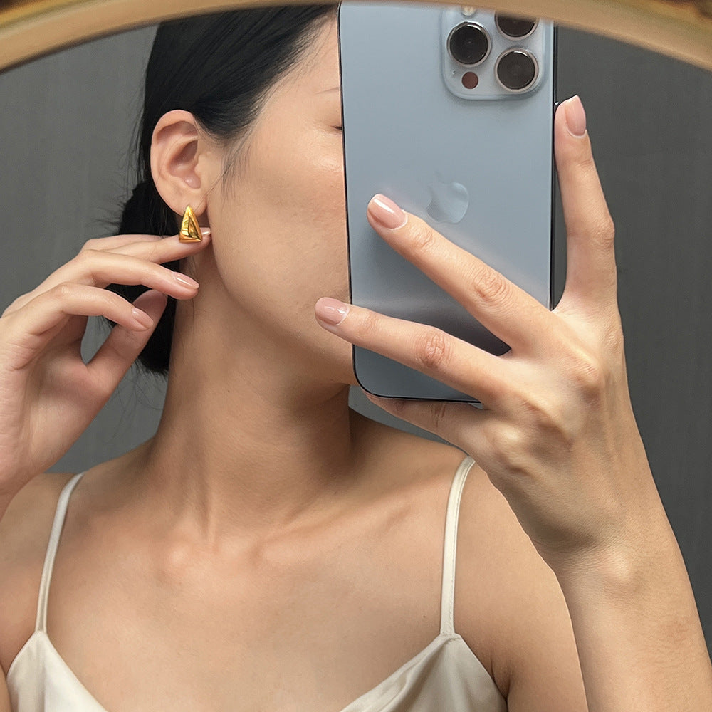 Geometric Triangle Titanium Steel Ear Special Interest Light Earrings